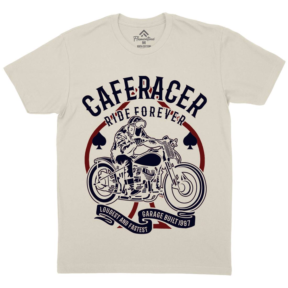 Caferacer Ride Forever Mens Organic Crew Neck T-Shirt Motorcycles B192