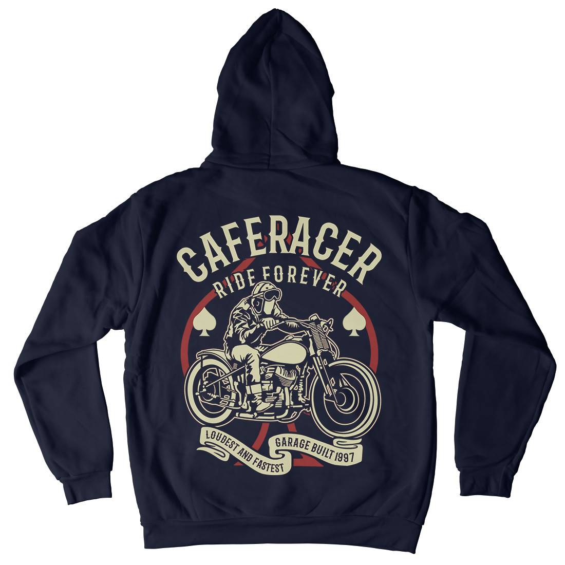 Caferacer Ride Forever Mens Hoodie With Pocket Motorcycles B192