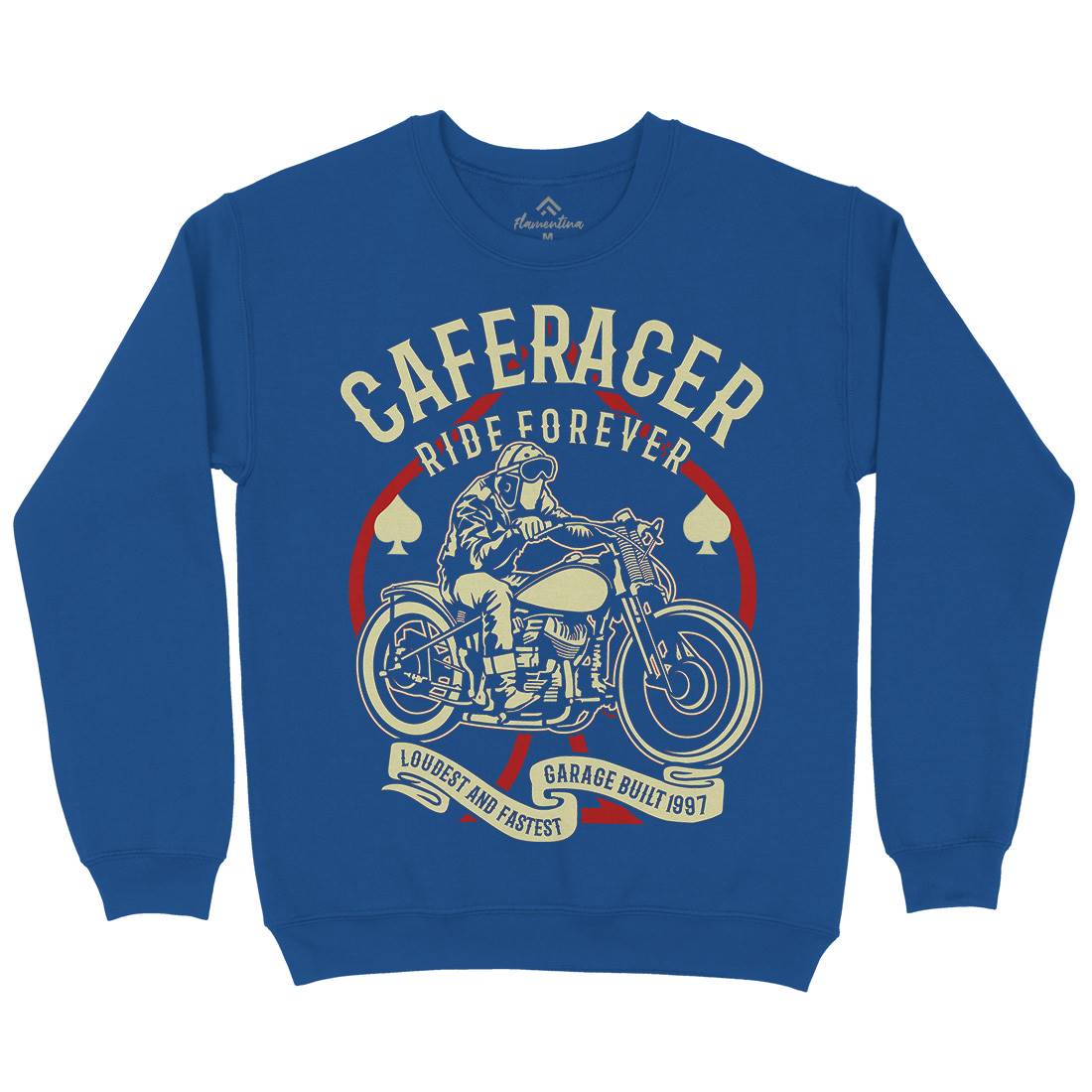 Caferacer Ride Forever Mens Crew Neck Sweatshirt Motorcycles B192