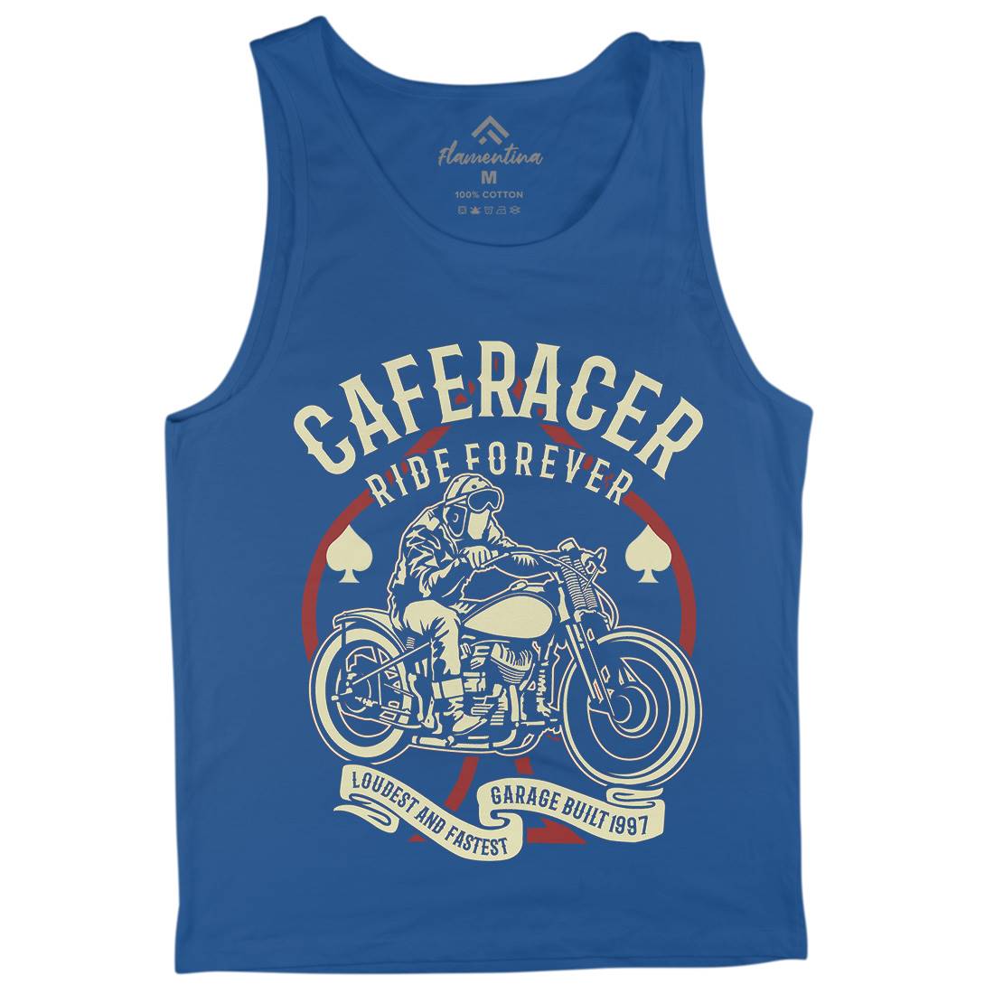 Caferacer Ride Forever Mens Tank Top Vest Motorcycles B192