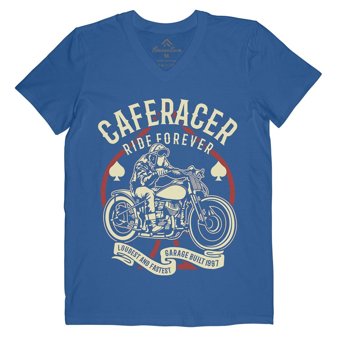 Caferacer Ride Forever Mens V-Neck T-Shirt Motorcycles B192