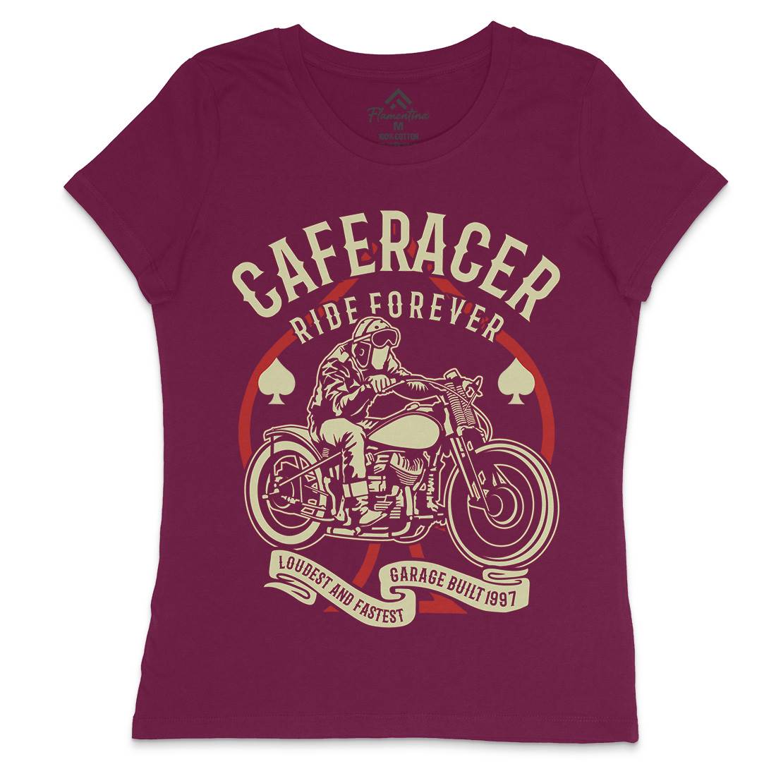 Caferacer Ride Forever Womens Crew Neck T-Shirt Motorcycles B192