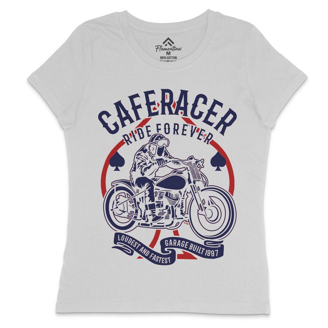 Caferacer Ride Forever Womens Crew Neck T-Shirt Motorcycles B192