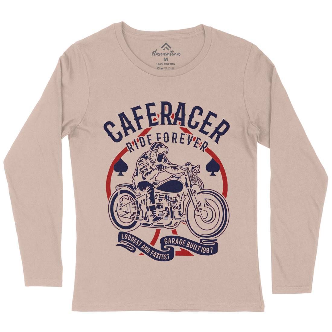 Caferacer Ride Forever Womens Long Sleeve T-Shirt Motorcycles B192