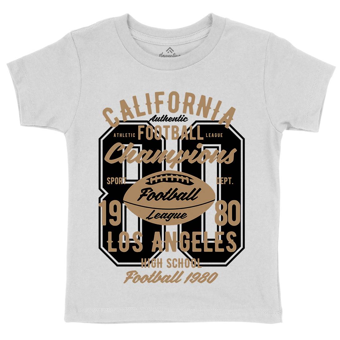California Football League Kids Organic Crew Neck T-Shirt Sport B193