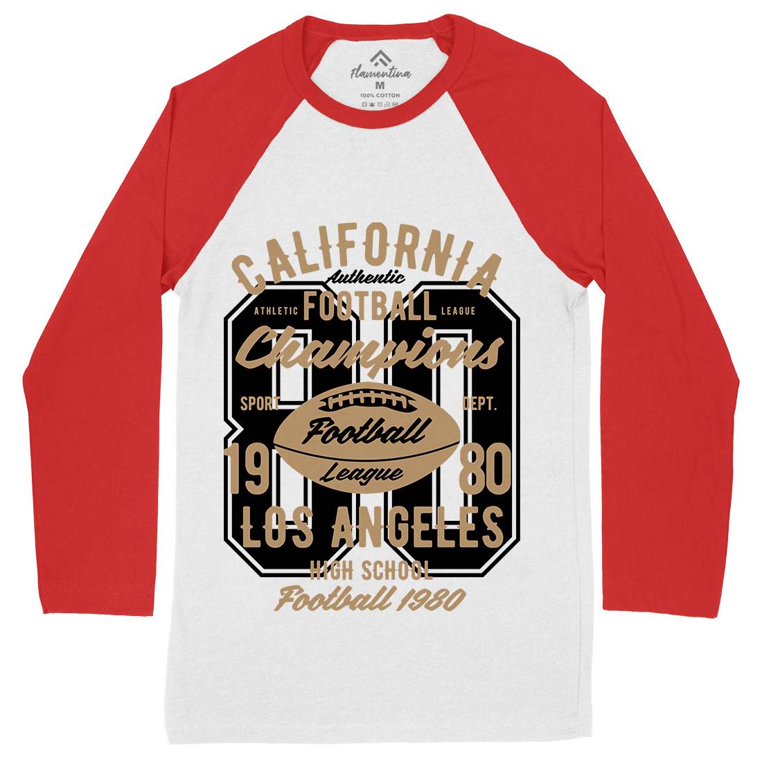 California Football League Mens Long Sleeve Baseball T-Shirt Sport B193