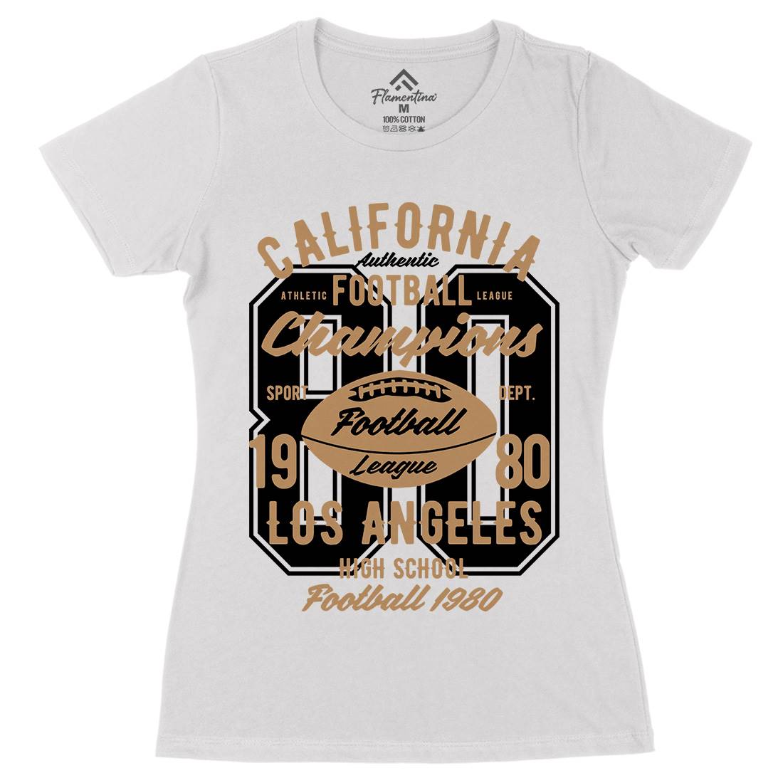 California Football League Womens Organic Crew Neck T-Shirt Sport B193
