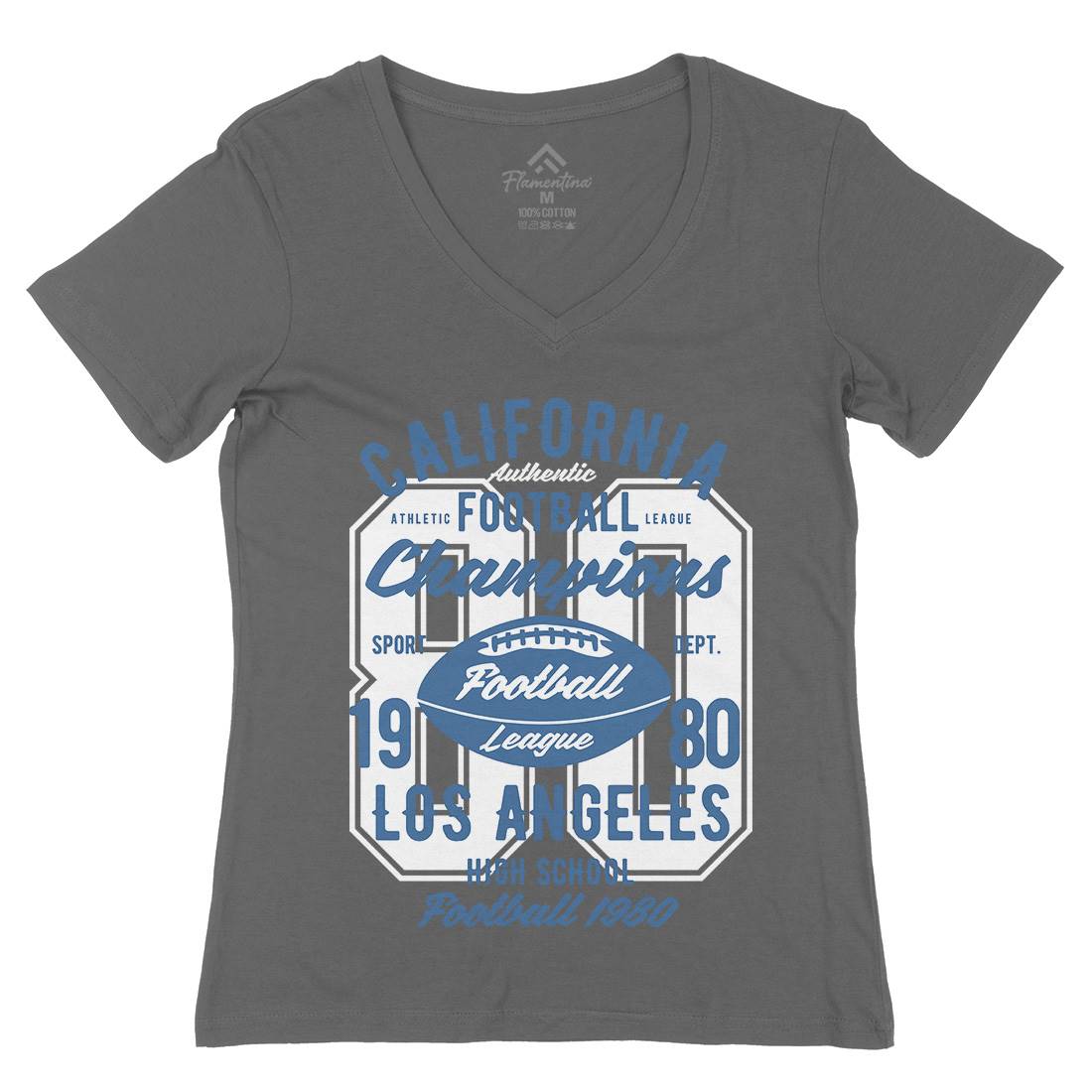 California Football League Womens Organic V-Neck T-Shirt Sport B193
