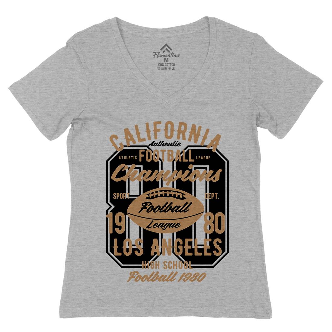 California Football League Womens Organic V-Neck T-Shirt Sport B193