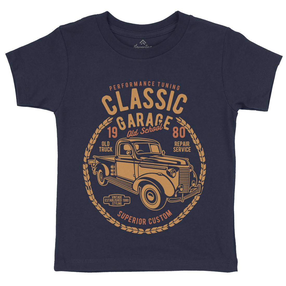 Classic Garage Kids Organic Crew Neck T-Shirt Cars B194