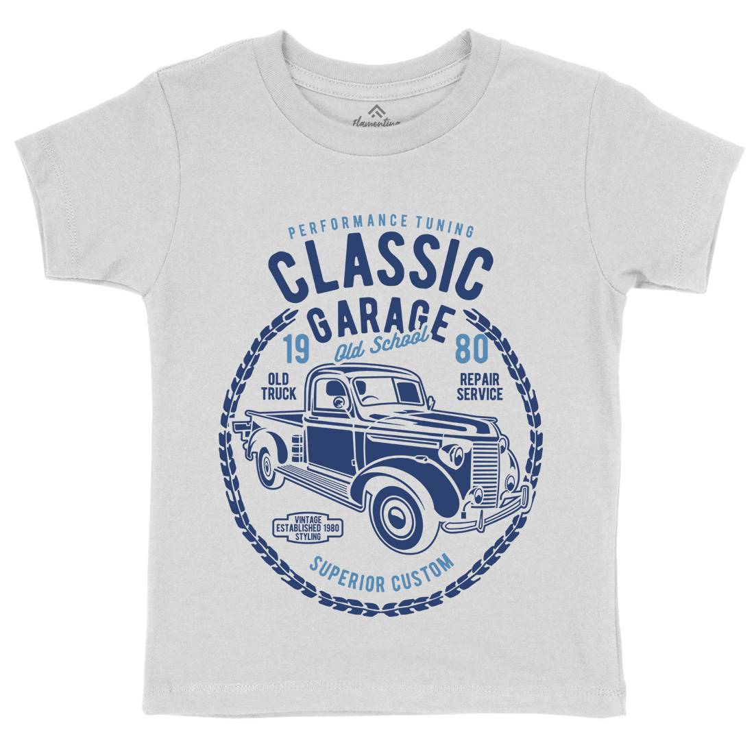 Classic Garage Kids Organic Crew Neck T-Shirt Cars B194