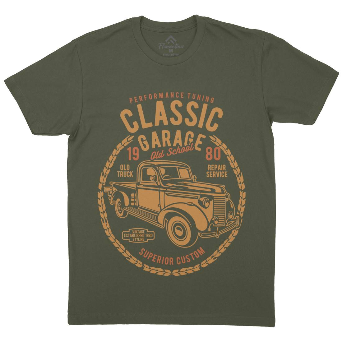 Classic Garage Mens Organic Crew Neck T-Shirt Cars B194