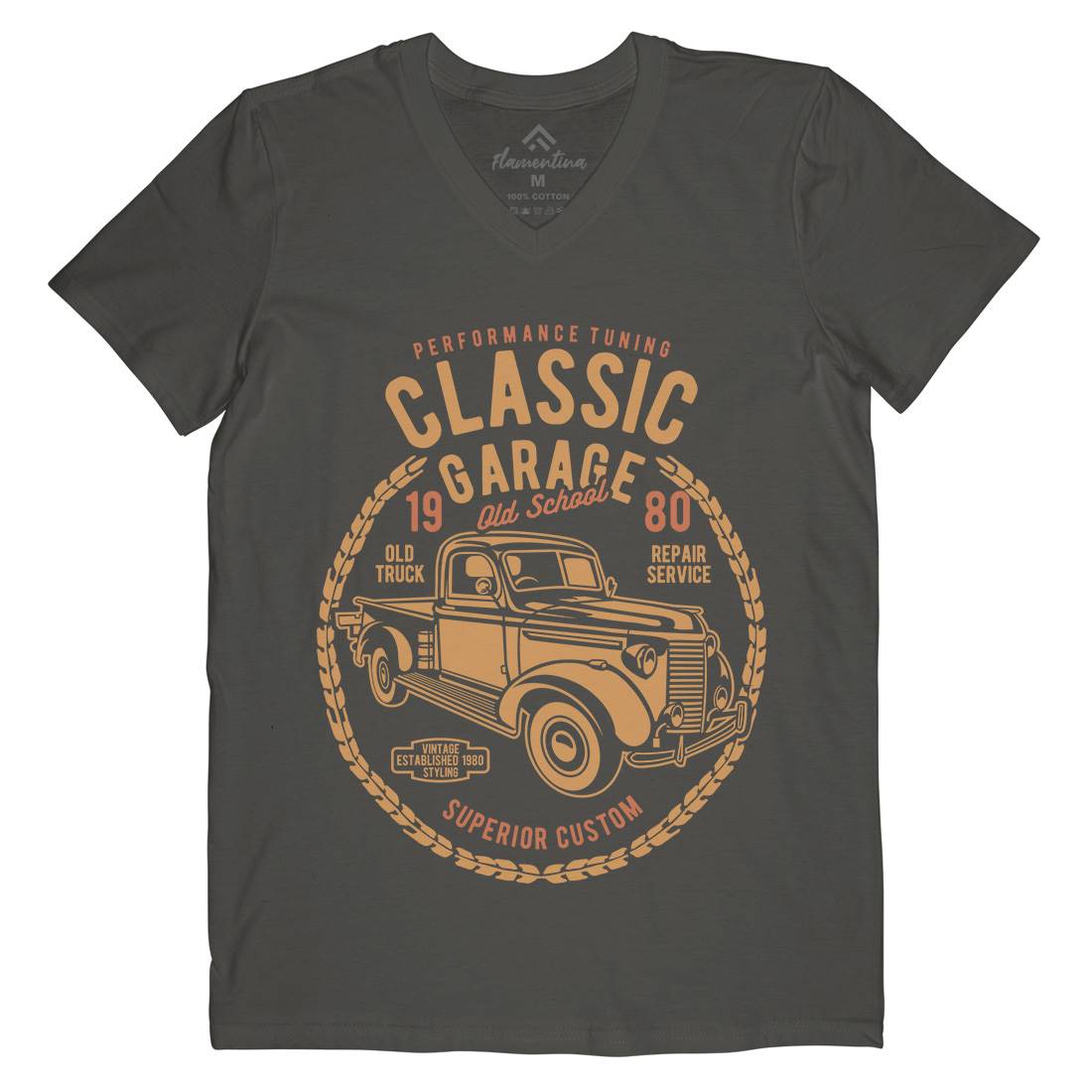 Classic Garage Mens V-Neck T-Shirt Cars B194