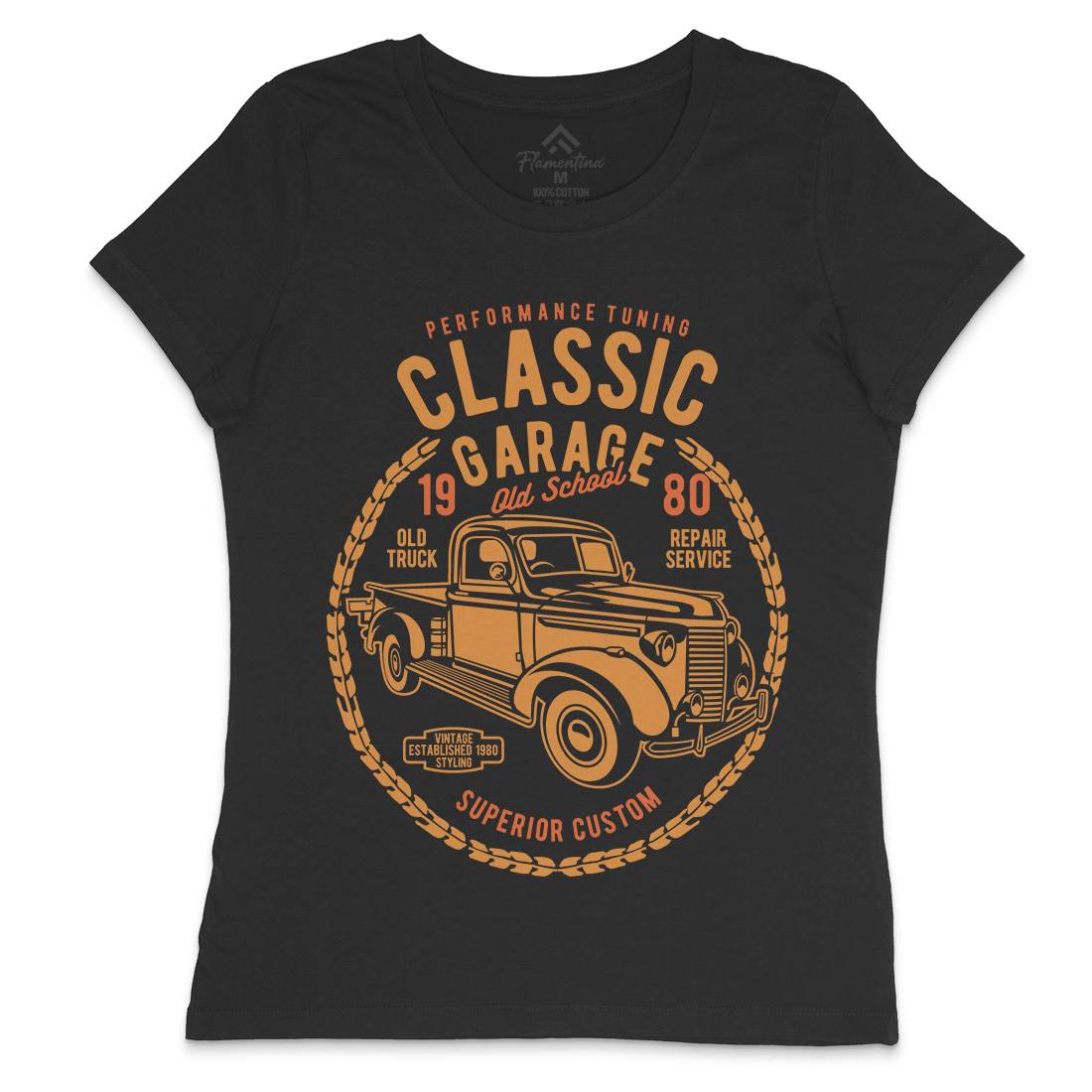 Classic Garage Womens Crew Neck T-Shirt Cars B194