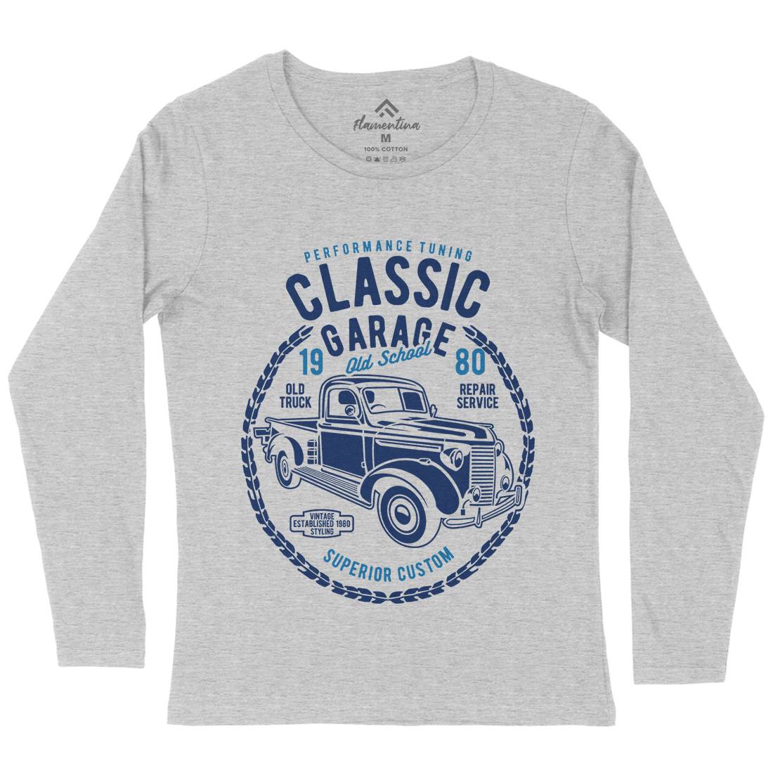 Classic Garage Womens Long Sleeve T-Shirt Cars B194
