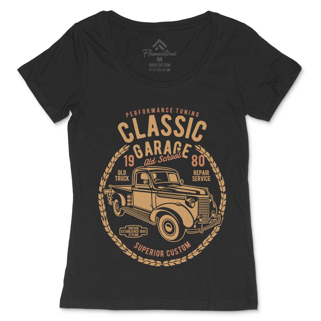 Classic Garage Womens Scoop Neck T-Shirt Cars B194