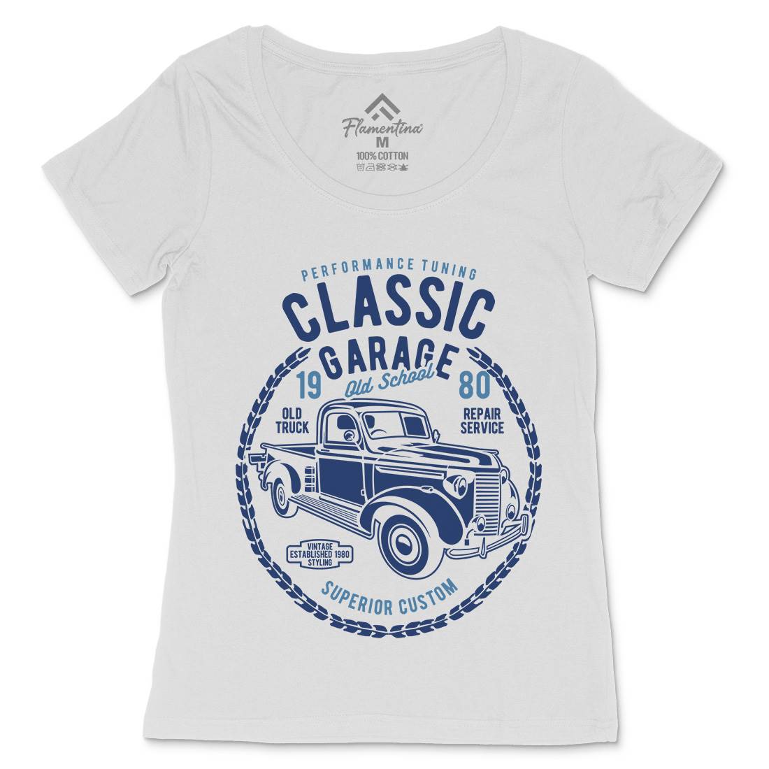 Classic Garage Womens Scoop Neck T-Shirt Cars B194