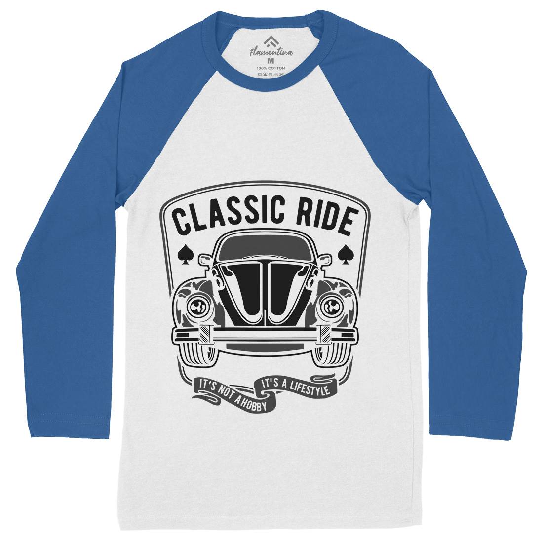 Classic Ride Mens Long Sleeve Baseball T-Shirt Cars B195
