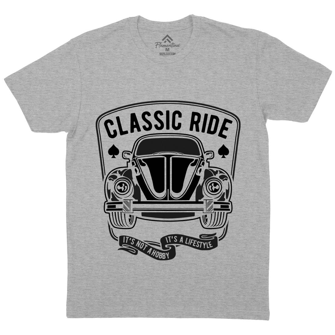 Classic Ride Mens Organic Crew Neck T-Shirt Cars B195