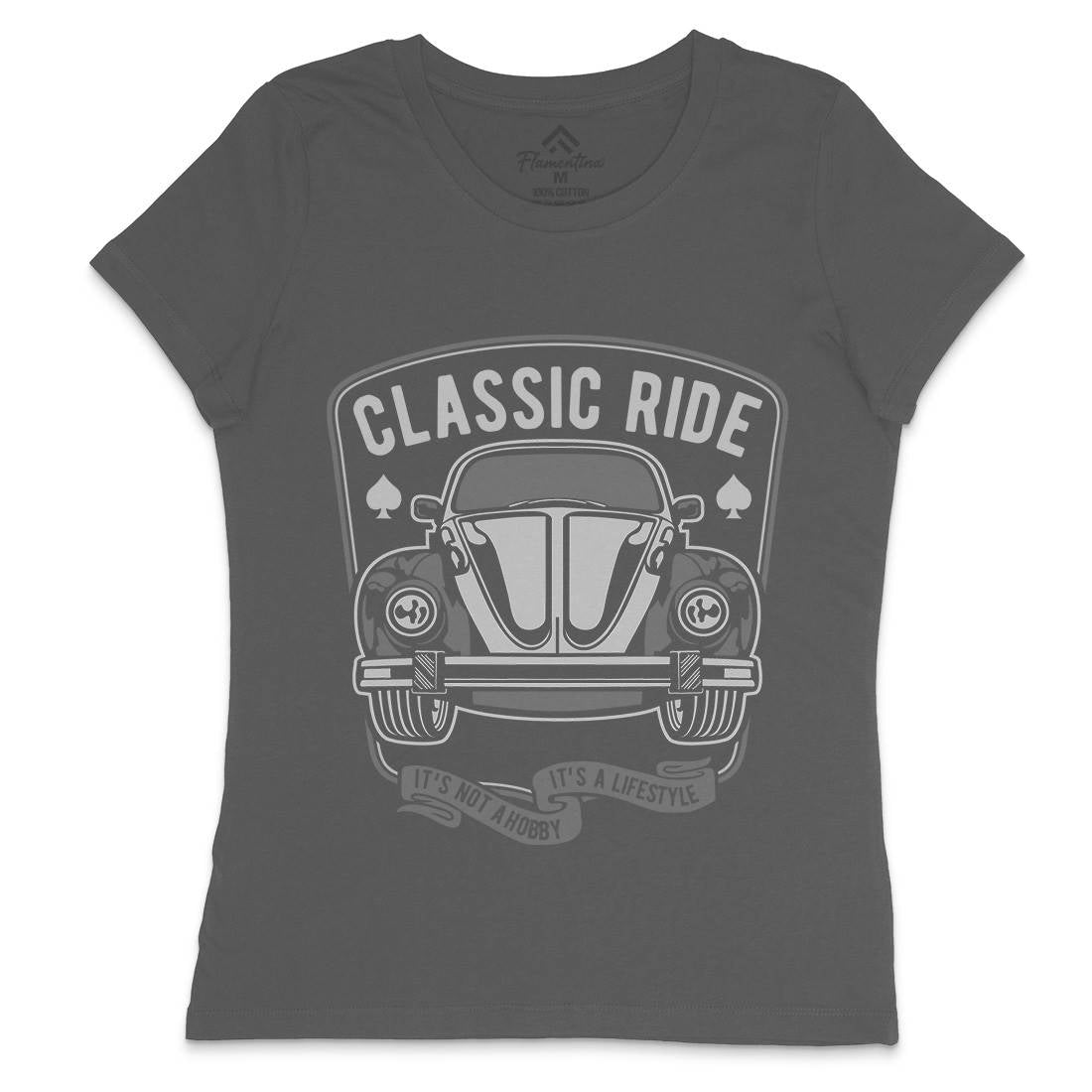 Classic Ride Womens Crew Neck T-Shirt Cars B195