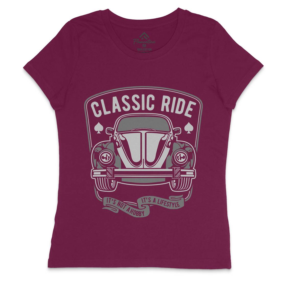 Classic Ride Womens Crew Neck T-Shirt Cars B195