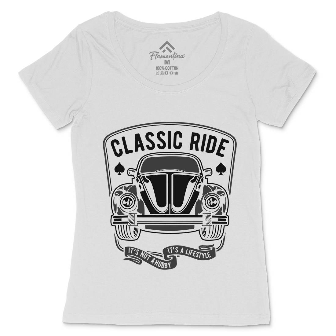 Classic Ride Womens Scoop Neck T-Shirt Cars B195
