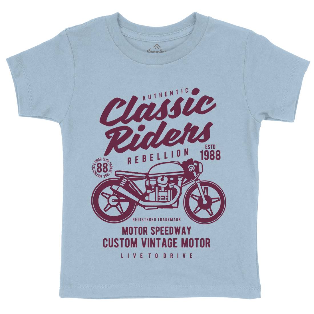 Classic Riders Kids Crew Neck T-Shirt Motorcycles B196