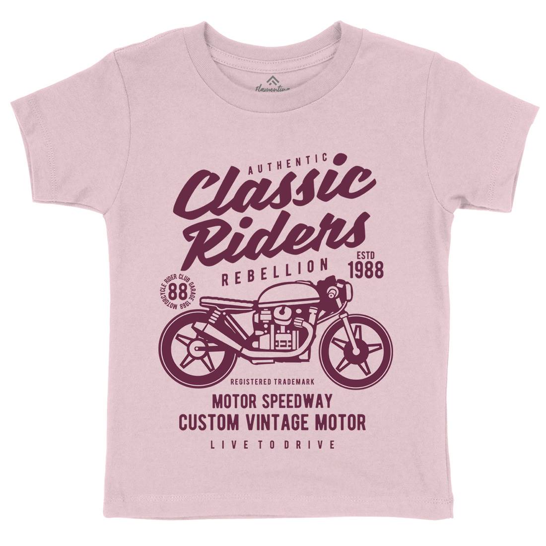 Classic Riders Kids Crew Neck T-Shirt Motorcycles B196