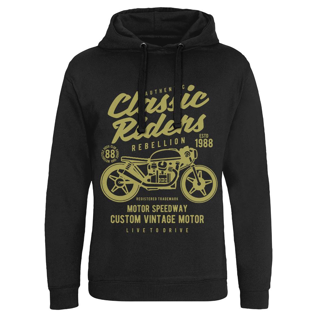 Classic Riders Mens Hoodie Without Pocket Motorcycles B196