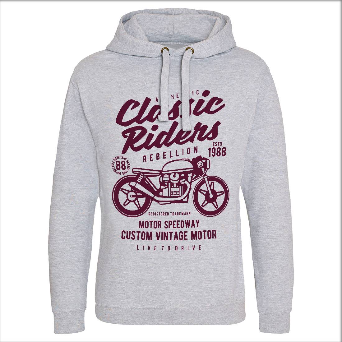 Classic Riders Mens Hoodie Without Pocket Motorcycles B196