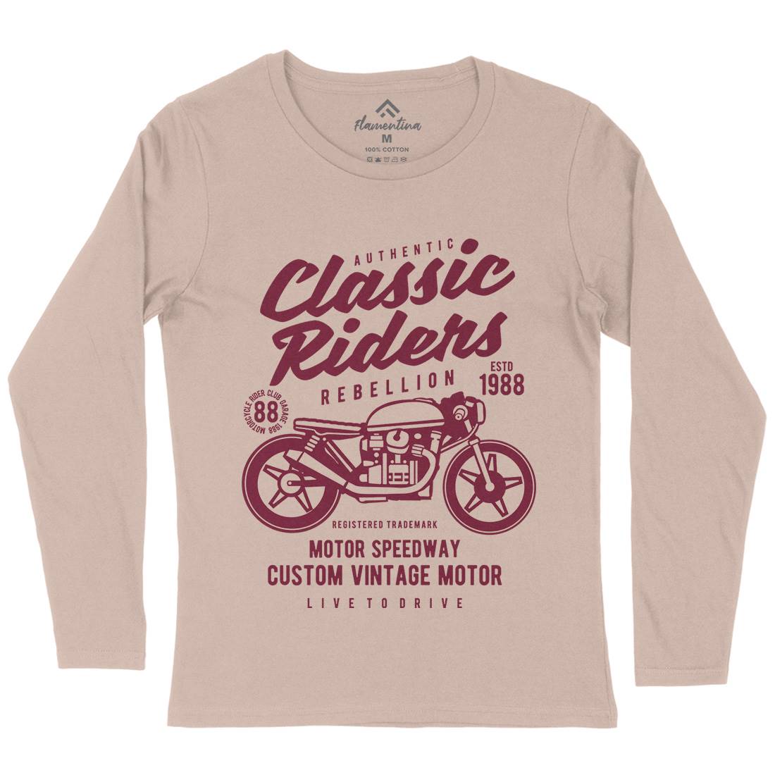 Classic Riders Womens Long Sleeve T-Shirt Motorcycles B196