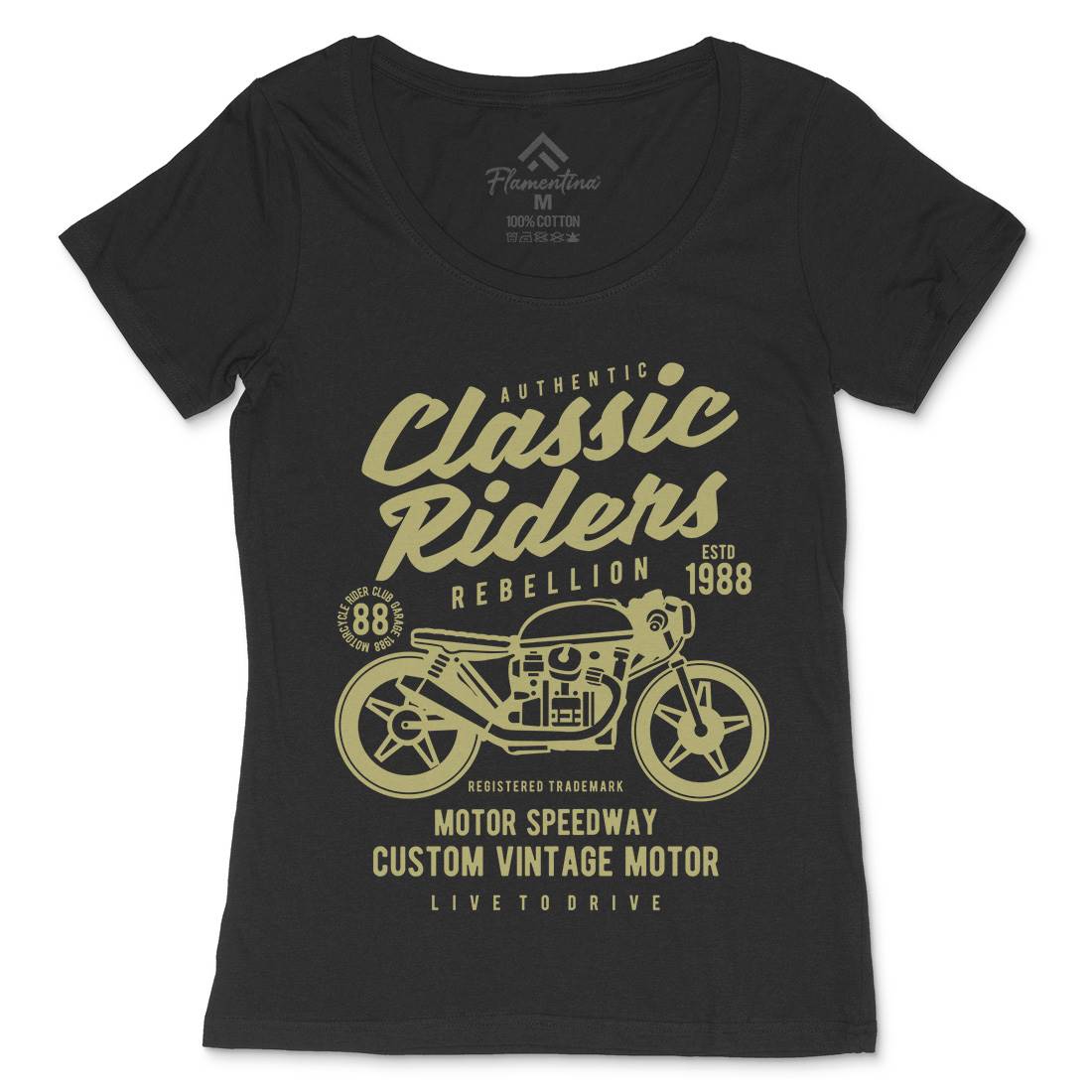 Classic Riders Womens Scoop Neck T-Shirt Motorcycles B196
