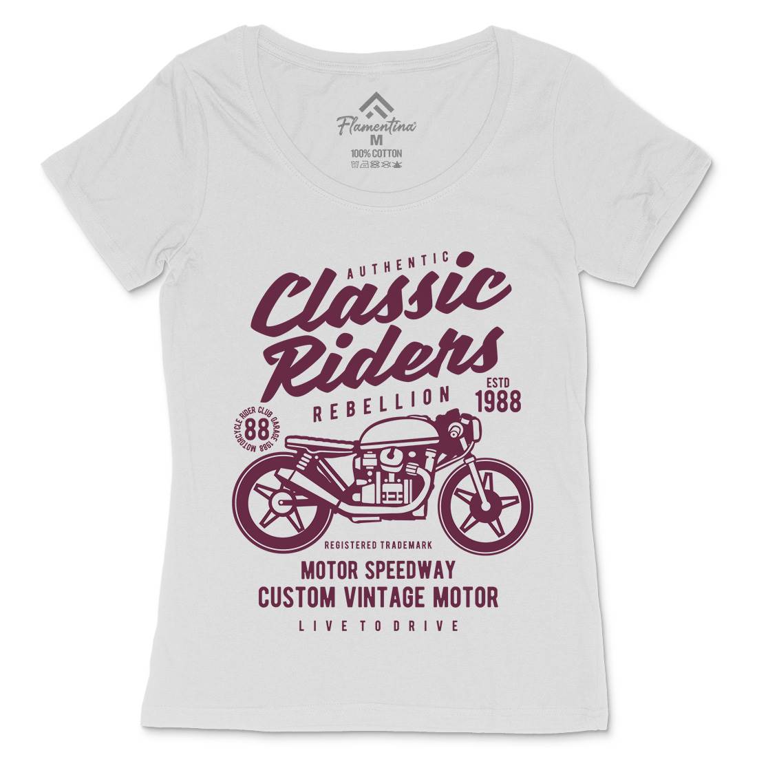 Classic Riders Womens Scoop Neck T-Shirt Motorcycles B196