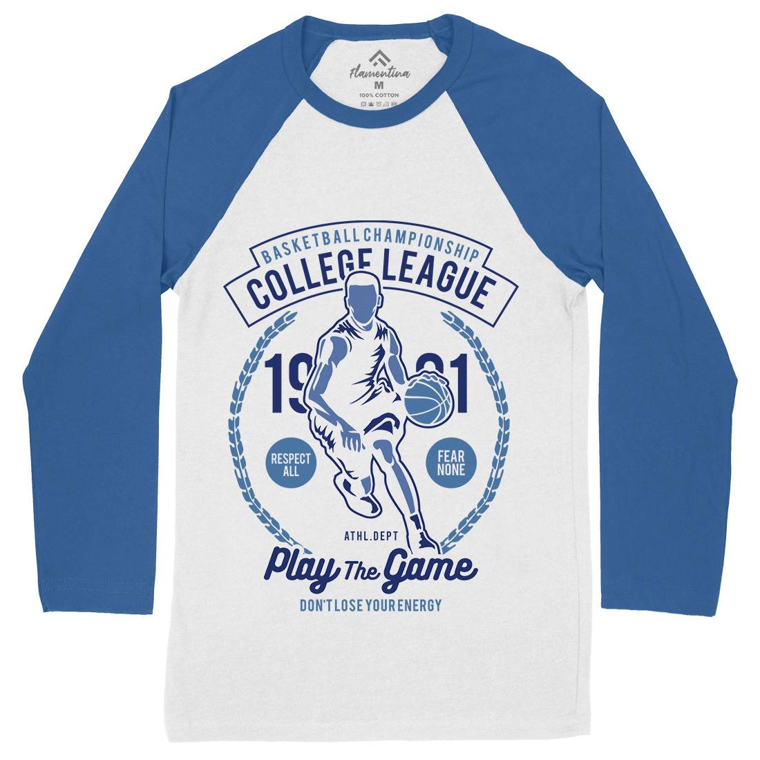 College League Mens Long Sleeve Baseball T-Shirt Sport B197