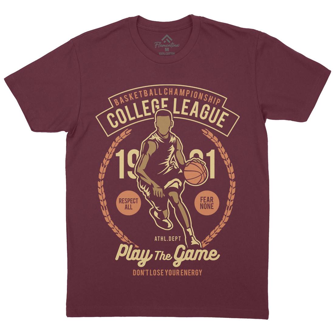 College League Mens Organic Crew Neck T-Shirt Sport B197