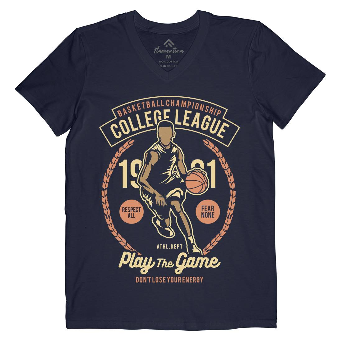 College League Mens V-Neck T-Shirt Sport B197