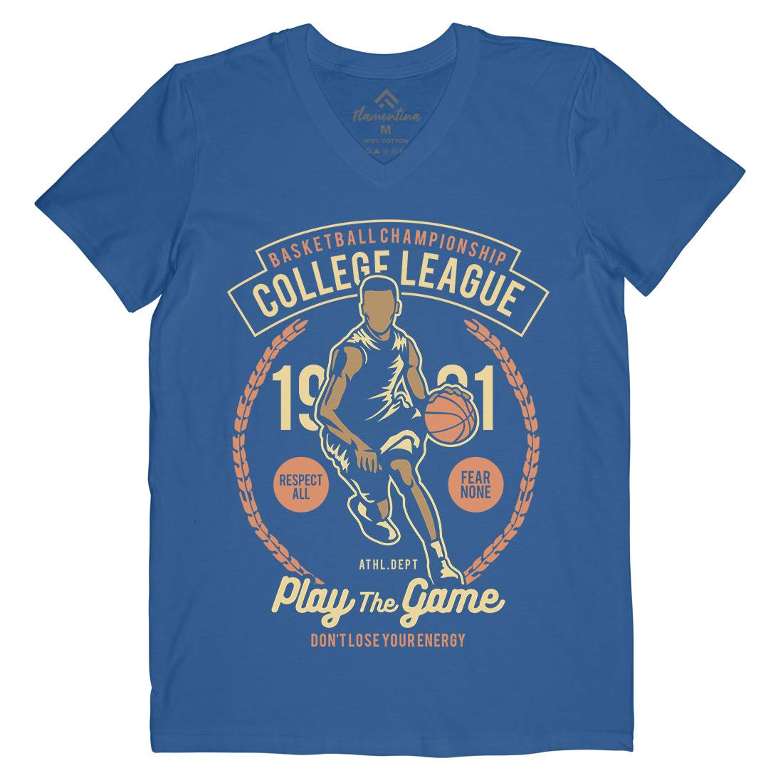 College League Mens V-Neck T-Shirt Sport B197
