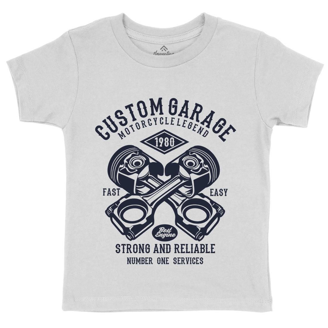 Custom Garage Kids Organic Crew Neck T-Shirt Cars B198