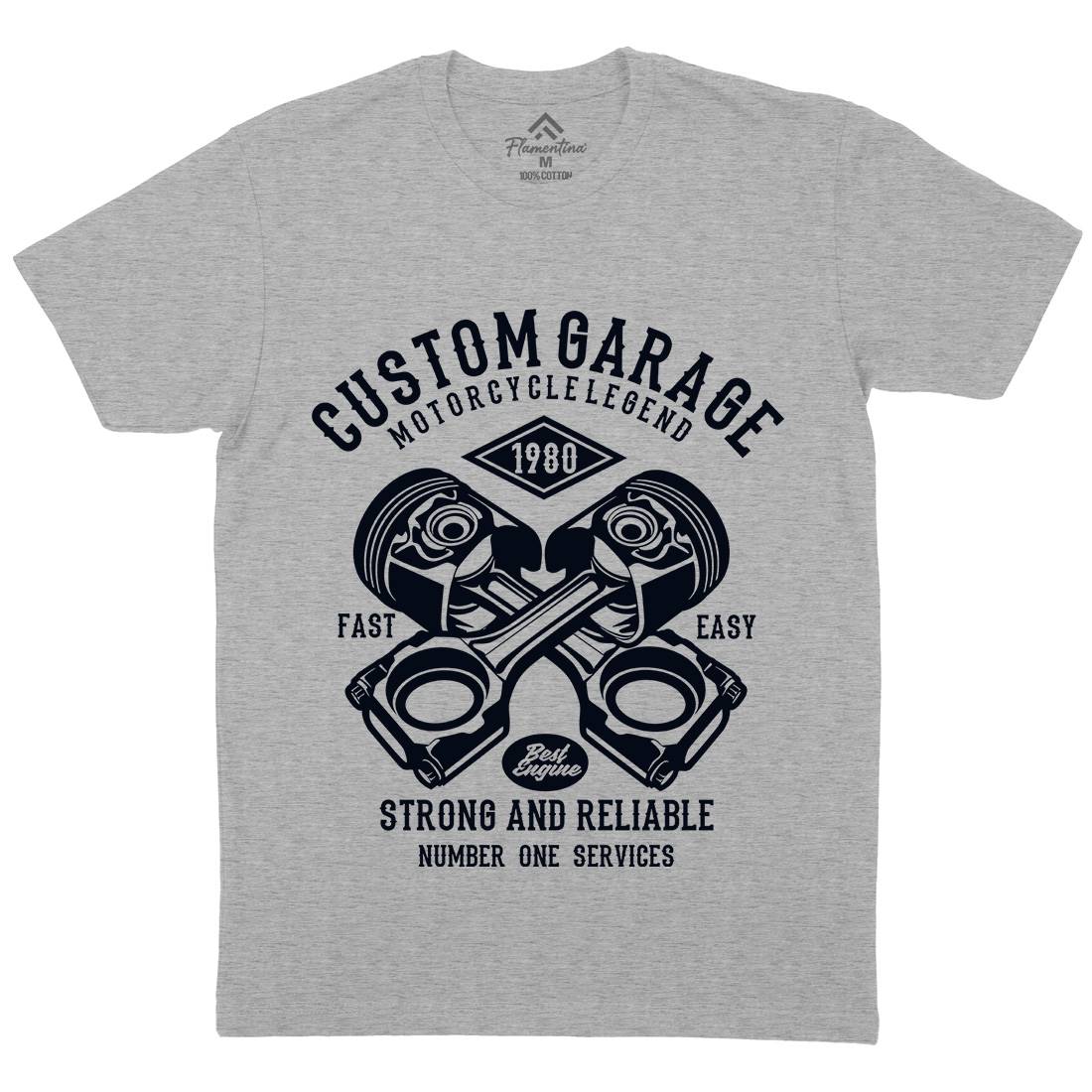 Custom Garage Mens Organic Crew Neck T-Shirt Cars B198