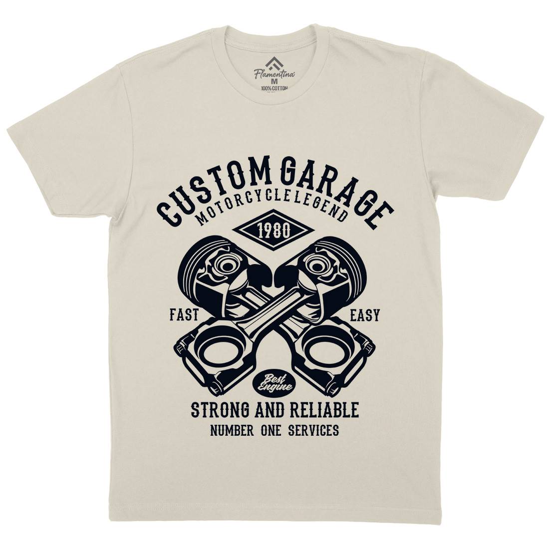 Custom Garage Mens Organic Crew Neck T-Shirt Cars B198