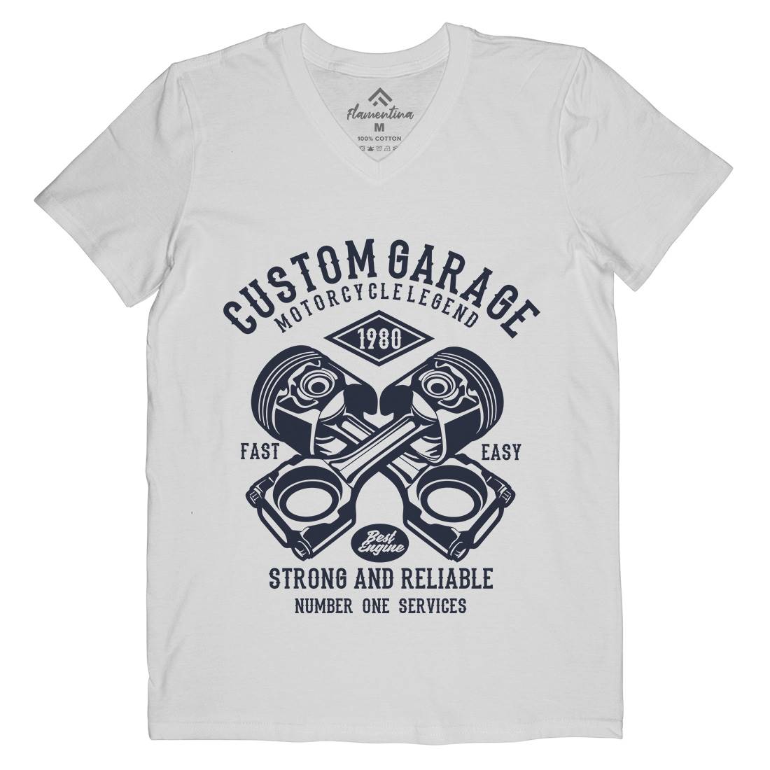 Custom Garage Mens Organic V-Neck T-Shirt Cars B198