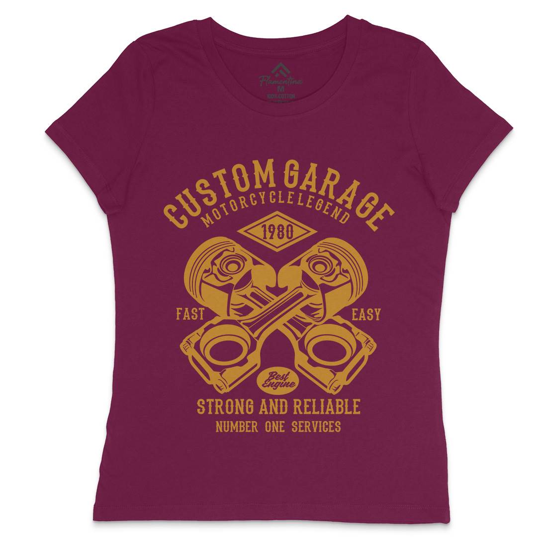 Custom Garage Womens Crew Neck T-Shirt Cars B198