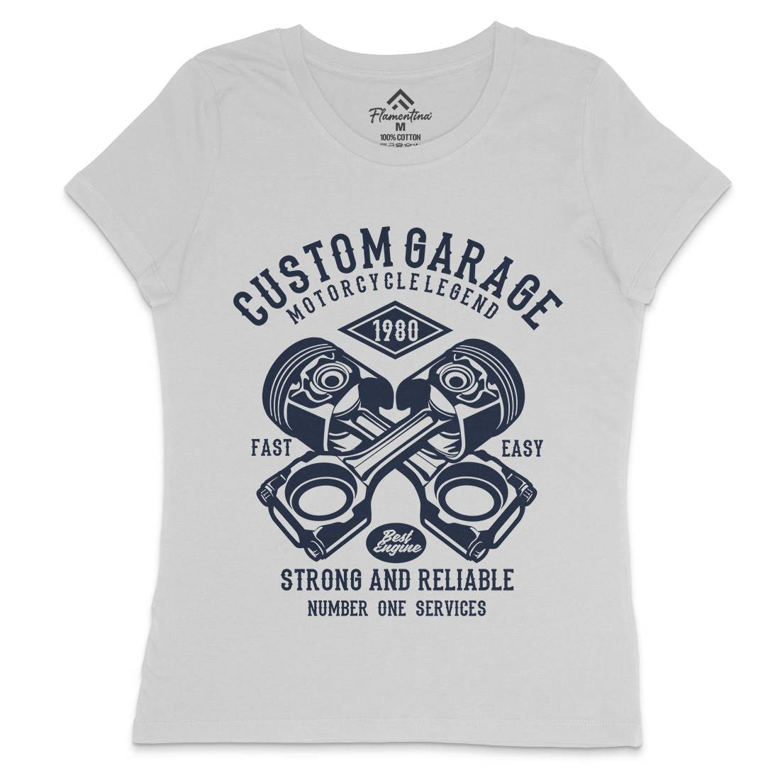 Custom Garage Womens Crew Neck T-Shirt Cars B198