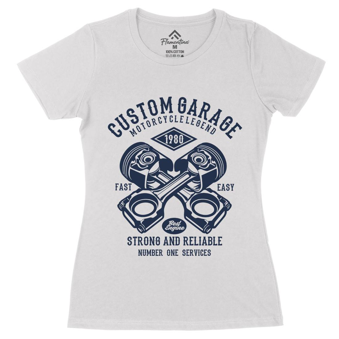 Custom Garage Womens Organic Crew Neck T-Shirt Cars B198