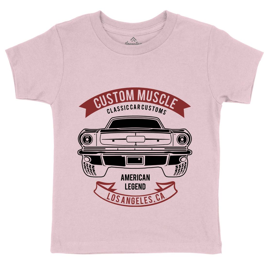 Custom Muscle Kids Organic Crew Neck T-Shirt Cars B200