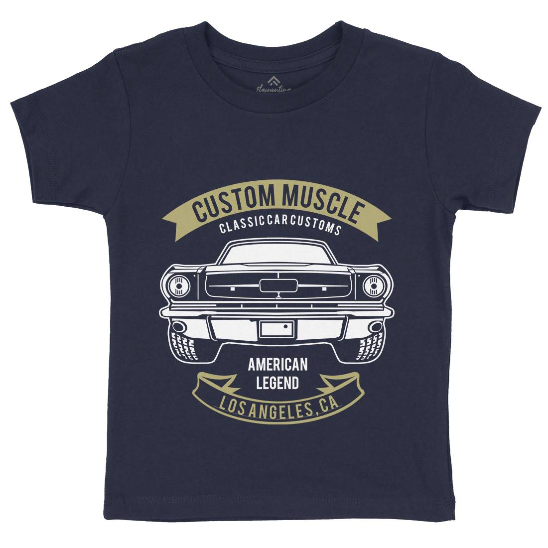 Custom Muscle Kids Crew Neck T-Shirt Cars B200