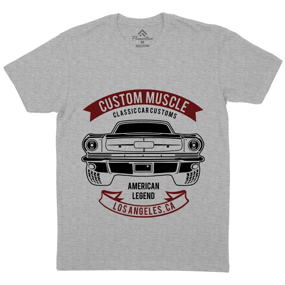 Custom Muscle Mens Organic Crew Neck T-Shirt Cars B200