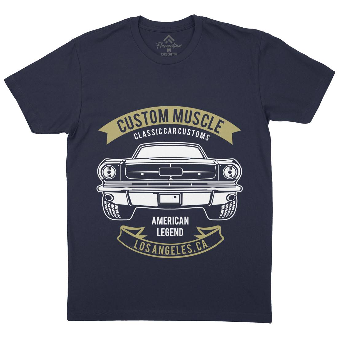 Custom Muscle Mens Organic Crew Neck T-Shirt Cars B200