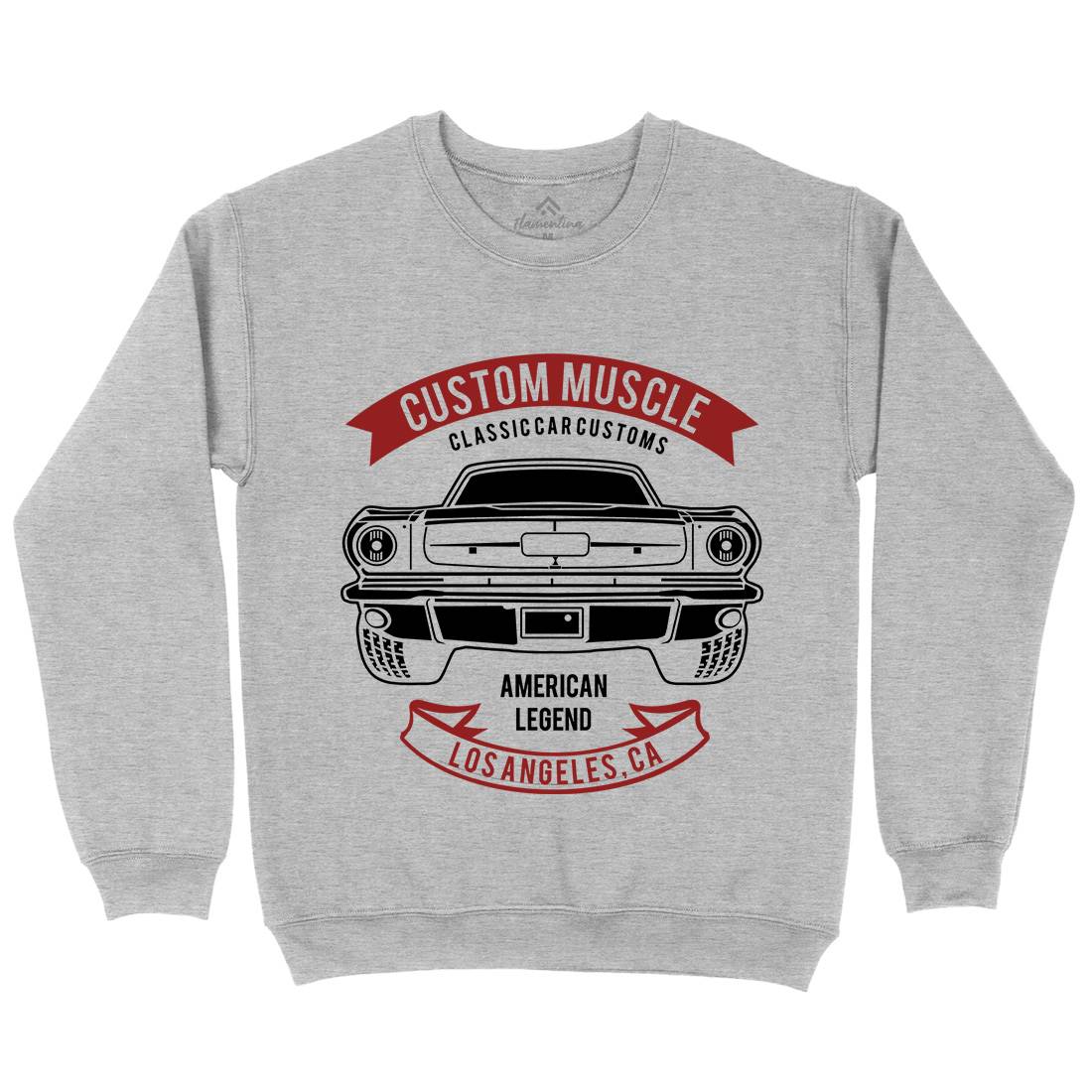Custom Muscle Mens Crew Neck Sweatshirt Cars B200