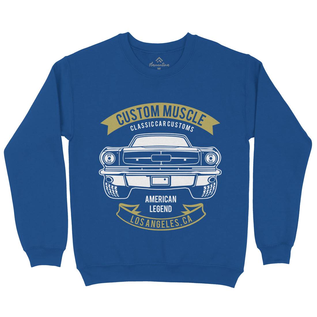 Custom Muscle Mens Crew Neck Sweatshirt Cars B200